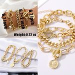 IFKM 6 PACK (24 PCS) Boho Gold Chain Bracelets Set for Women Girls, 14K Gold Plated Multiple Layered Stackable Open Cuff Wrap Bangle Adjustable Link Italian Cuban Jewelry for Women Girls Gift… - Image 3